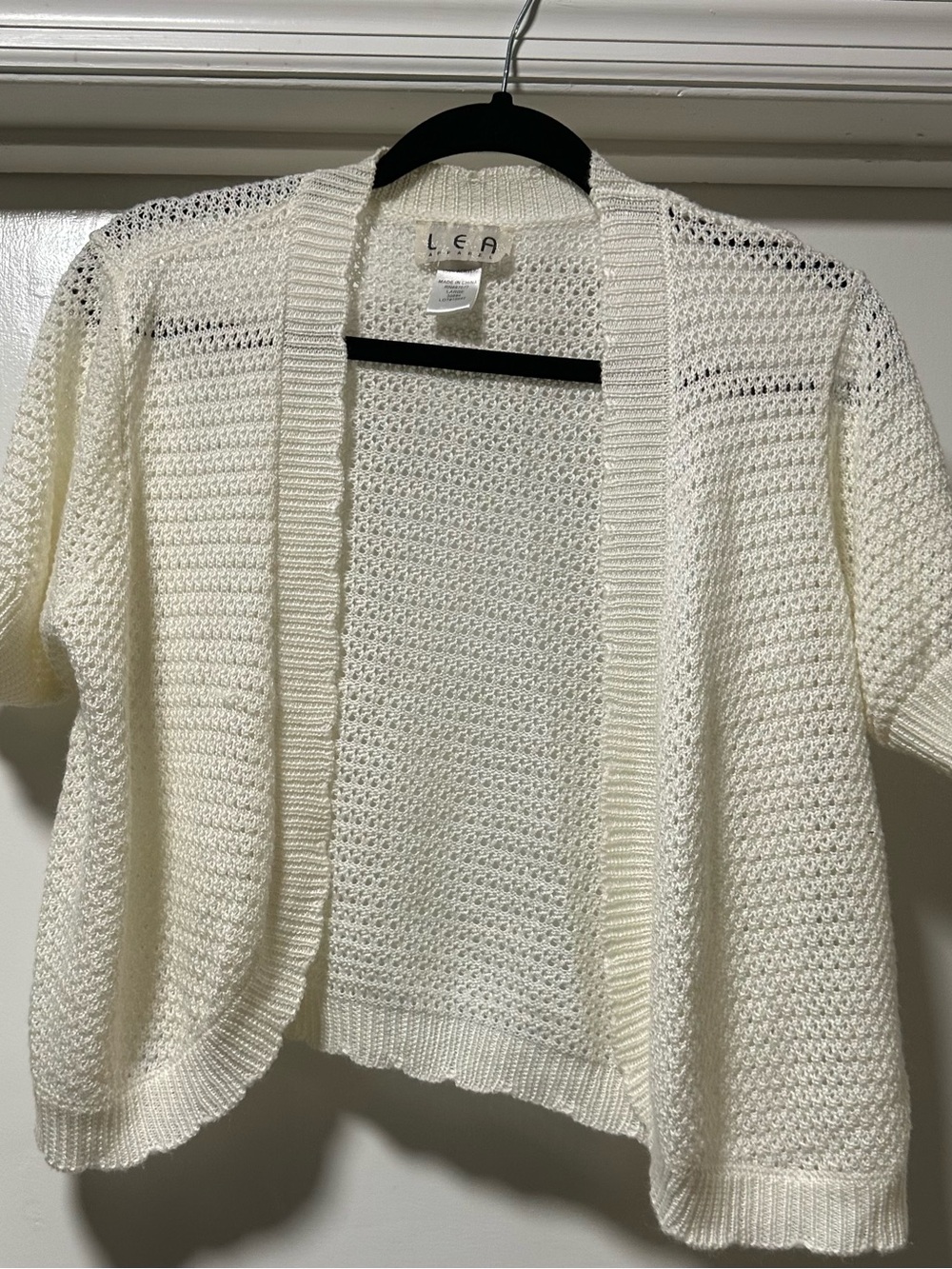 Cream Open-Knit Women's Cardigan